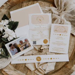 Boarding Pass Cosmic Wedding Destination Acrylic Invitations