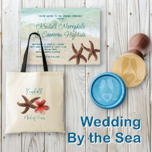 Beach Background Simple Seaside Wedding Ceremony Invitation