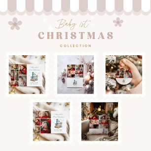 Photo First Christmas Birth Announcement 