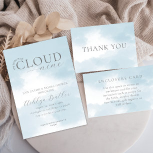 Cloud Nine Bridal Shower Recipe Card