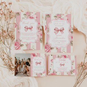 Cute Pink Bow Bridal Shower Enclosure Card