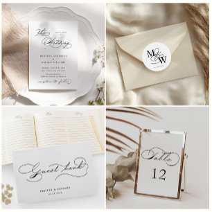 Luxurious Typography Budget Wedding Invitation