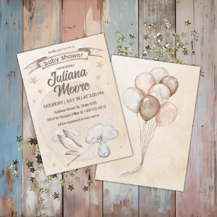 Watercolor Stork Baby Shower Napkin