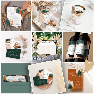 Green terracotta watercolor baby shower game flyer