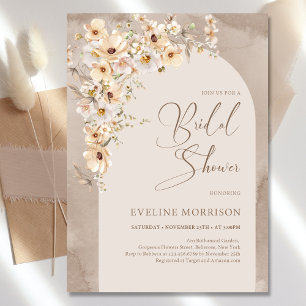 Modern Wildflowers Ivory Arch Frame Bridal Shower Napkin