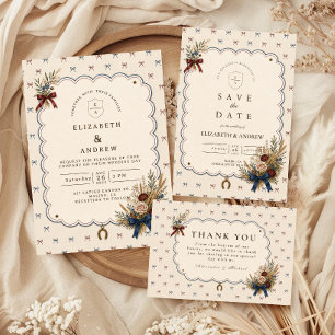 Elegant Equestrian Boho Wedding Invitation