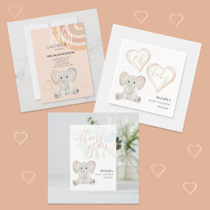 Cupe Spring Elephant Watercolor Illustration Napkin