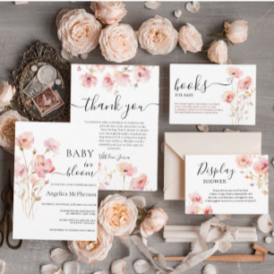 VIBRANT PINK WATERCOLOR FLORALS INVITATION