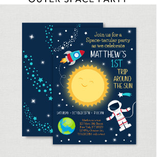 Space Astronaut Blast Off Birthday Invitation
