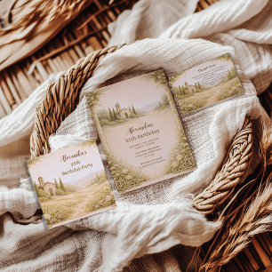 Romantic Countryside Floral Birthday Invitation