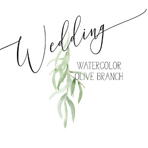 Religious 2 Photo Wedding Invitation Olive Branch