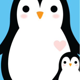 Cute Penguin Baby Shower Blue Boy Invitation