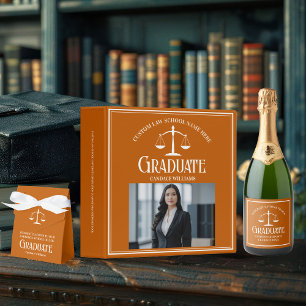 Orange White Law School Custom Graduation Party Favour Box