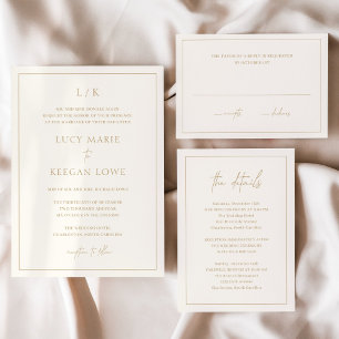 Lucy Ivory Classic Elegant Wedding Invitation