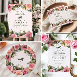 Off to the Altar Kentucky Derby Bridal Shower Paper Plate