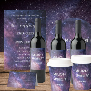 Galaxy Starry Night Stars Space Universe Wedding Invitation