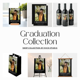 Simple Graduation Stylish Modern Grad Party Photo Invitation