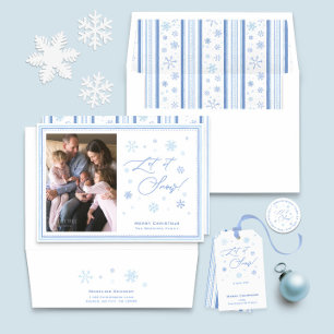 Let It Snow Photo Merry Christmas Photo Holiday Card