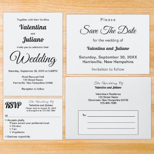 Black and White Plain Text Wedding Accommodation Enclosure Card