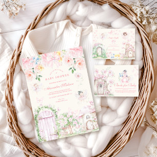 Chic Garden Floral Fairy Princess  Diapper Raffle Enclosure Card