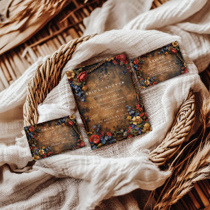 Rustic Moody Autumn Floral Bridal Shower Invitation