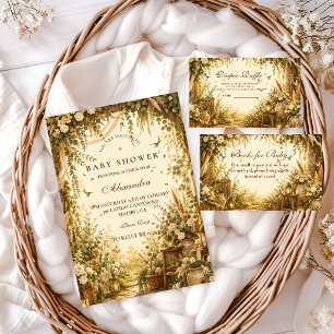 Whimsical Botanical Boho Books for Baby Enclosure Card