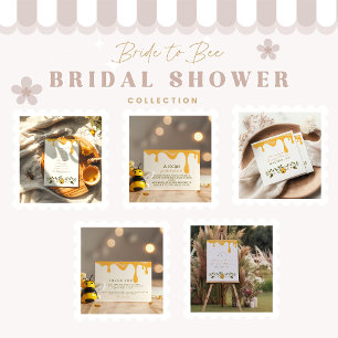 Honey drip floral bee bridal shower invitation