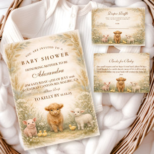 Rustic Barnyard Meadow Diapper Raffle Enclosure Card