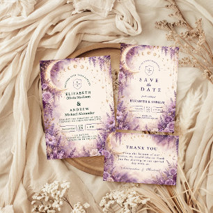 Enchanted Purple Celestial Wedding Invitation