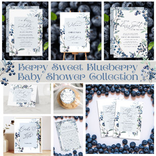 Watercolor Blueberry Guess the Due Date Poster