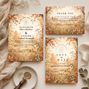 Whimsical Fall Woodland Wedding Save The Date