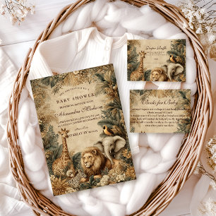 Boho Safari Animals Baby Shower Diapper Raffle Enclosure Card