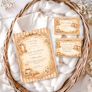 Vintage Café Baby Shower Napkin