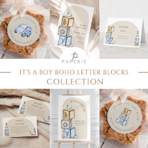  It's A Boy Blue Boho Toys Diaper Raffle Enclosure Card