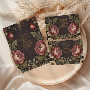 Goth Floral Victorian Bridal Shower Invitation