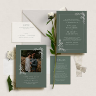 Hamilton Portait Wedding Details Card