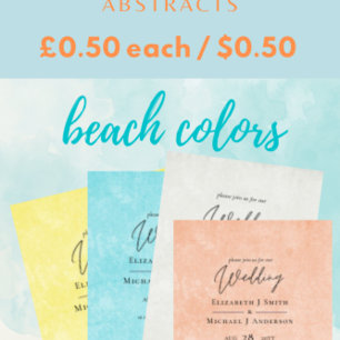 BUDGET Peach Grey Wedding Watercolor Invites