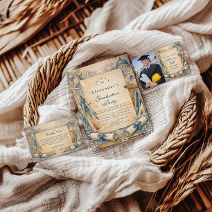 Architect Graduation Blueprint Design Invitation