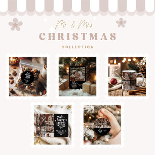 8 Photo Minimalist First Christmas Together Ceramic Tree Decoration