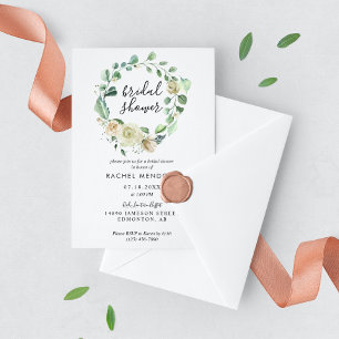 Elegant Pink Border Romantic Rose Bouquet Wedding Invitation