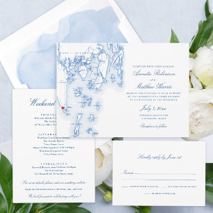 Southport Maine Wedding Elegant Navy and Gold