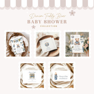 Boy Blue Jean Baby Denim Baby Shower Invitation