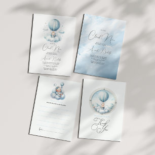 Dreamy On Cloud 9 Baby Shower Invitation