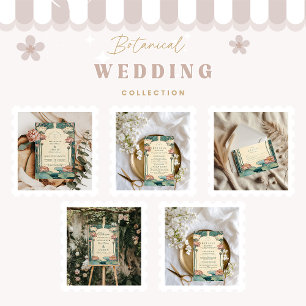 Vintage Art Nouveau Lotus Wedding Save The Date