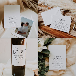 SOFIA Modern Simple Clean QR Code RSVP Square Card