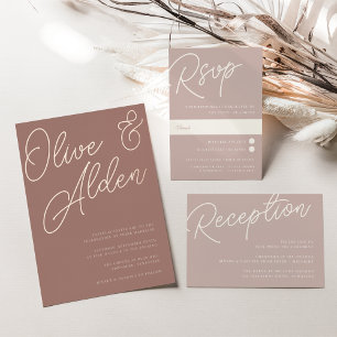 Terracotta   Rose Gold Script Wedding