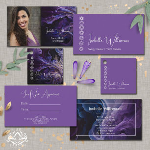Mystical Amethyst Celestial Reiki Meditation Yoga  Business Card