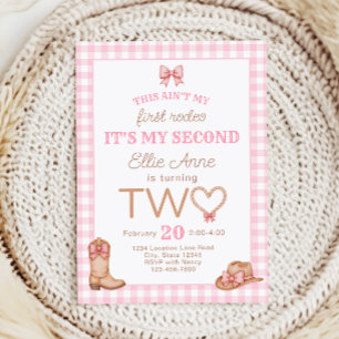 Rootin Twotin Rodeo 2nd Birthday Invitation