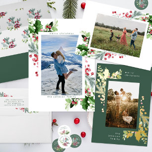 Simple Modern Merry Christmas Green Envelope Seal