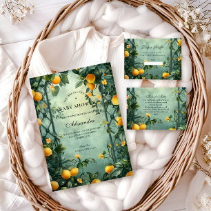 Soft Mint Citrus Diapper Raffle Enclosure Card